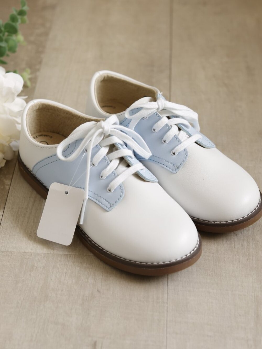 Footmates Blue and White Saddle Oxford Shoes Little Boys Size 1 New Classic